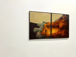 Pamono Modernist Diptych, 1970s, Oil on Canvas><noscript><img width=