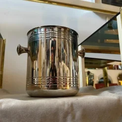 Pamono Modernist French Silver Plated Wine Cooler by Christofle, 1980s> Ice Buckets & Wine Coolers