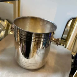 Pamono Modernist French Silver Plated Wine Cooler by Christofle, 1980s><noscript><img width=