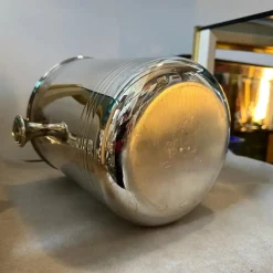 Pamono Modernist French Silver Plated Wine Cooler by Christofle, 1980s><noscript><img width=