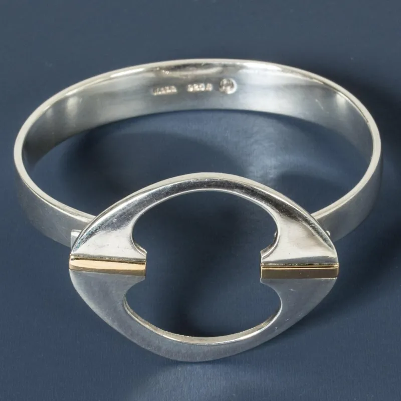 Online Pamono Modernist Gilded Silver Bangle from Horsens Sølvvarefabrik, 1960s