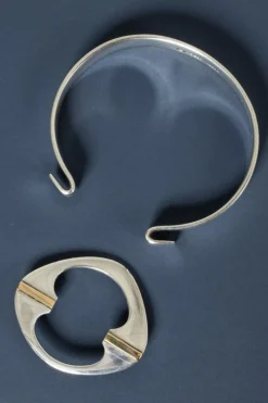 Online Pamono Modernist Gilded Silver Bangle from Horsens Sølvvarefabrik, 1960s