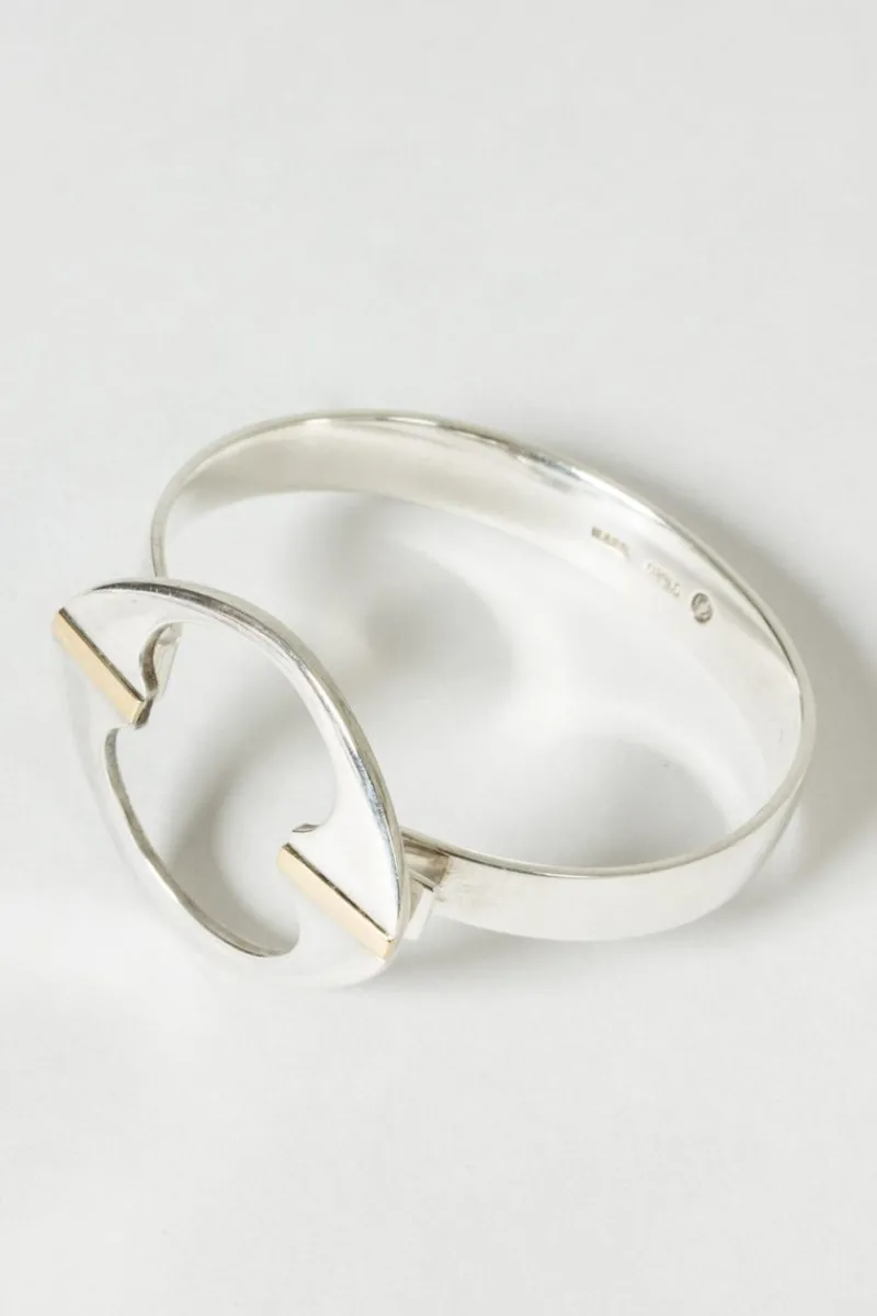 Online Pamono Modernist Gilded Silver Bangle from Horsens Sølvvarefabrik, 1960s