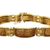 Pamono Modernist Gold Bracelet with Topazes and Quartz> Bracelets