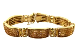 Pamono Modernist Gold Bracelet with Topazes and Quartz> Bracelets