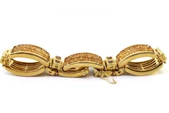 Pamono Modernist Gold Bracelet with Topazes and Quartz><noscript><img width=