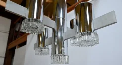 Outlet Pamono Modernist Metal Chandelier attributed to Gaetano Sciolari, Italy, 1960s