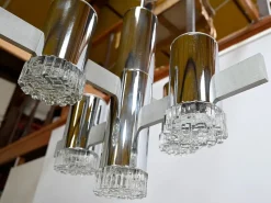 Outlet Pamono Modernist Metal Chandelier attributed to Gaetano Sciolari, Italy, 1960s