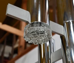 Outlet Pamono Modernist Metal Chandelier attributed to Gaetano Sciolari, Italy, 1960s