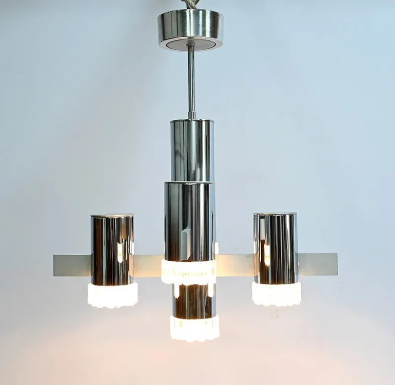 Outlet Pamono Modernist Metal Chandelier attributed to Gaetano Sciolari, Italy, 1960s