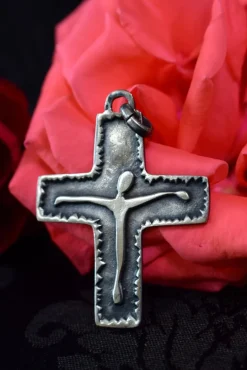 New Pamono Modernist Pectoral Cross in Sterling Silver by Reyt, 1950s