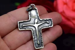 New Pamono Modernist Pectoral Cross in Sterling Silver by Reyt, 1950s