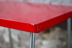 Outlet Pamono Modernist Red School Desk in Wood and Aluminum Tube by R. Gleizes, 1950s