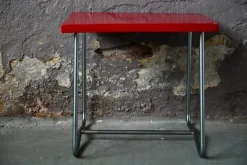Outlet Pamono Modernist Red School Desk in Wood and Aluminum Tube by R. Gleizes, 1950s