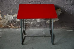 Outlet Pamono Modernist Red School Desk in Wood and Aluminum Tube by R. Gleizes, 1950s
