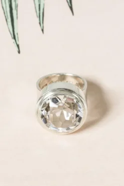 Hot Pamono Modernist Silver and Rock Crystal Ring by Anders Högberg, 1972