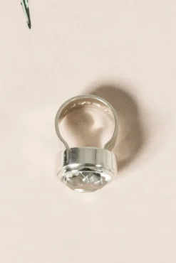 Hot Pamono Modernist Silver and Rock Crystal Ring by Anders Högberg, 1972
