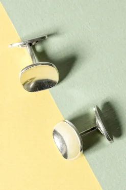 Pamono Modernist Silver Cufflinks from Atelier Borgila, 1958><noscript><img width=