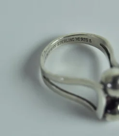 Pamono Modernist Sterling Silver Ring by Aksel Holmsen, Norway, 1950s><noscript><img width=