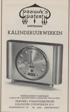 Pamono Modernist Wall Clock by Paauwe Amsterdam, 1930s><noscript><img width=