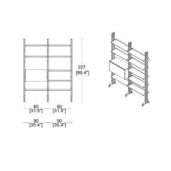 Pamono Modular Bookcase in American Walnut by Franco Albini for Cassina><noscript><img width=