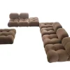 Pamono Modular Camaleonda Armchairs and Ottoman in Brown Corduroy by Mario Bellini for C&b Italia, 1970s, Set of 8> Living Room Sets
