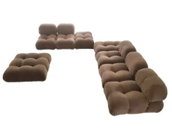 Pamono Modular Camaleonda Armchairs and Ottoman in Brown Corduroy by Mario Bellini for C&b Italia, 1970s, Set of 8> Living Room Sets