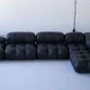Pamono Modular Cameleonda Sofa in Black Leather by Mario Bellini for B&B Italia, 1970s, Set of 8> Living Room Sets