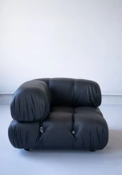 Pamono Modular Cameleonda Sofa in Black Leather by Mario Bellini for B&B Italia, 1970s, Set of 8><noscript><img width=