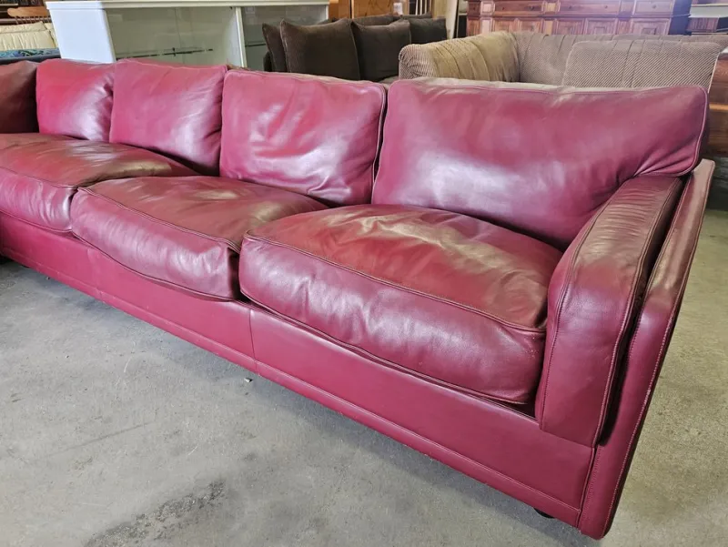 Pamono Modular Corner Sofa in Bordeaux Leather from Poltrona Frau, Italy, 1970s, Set of 3