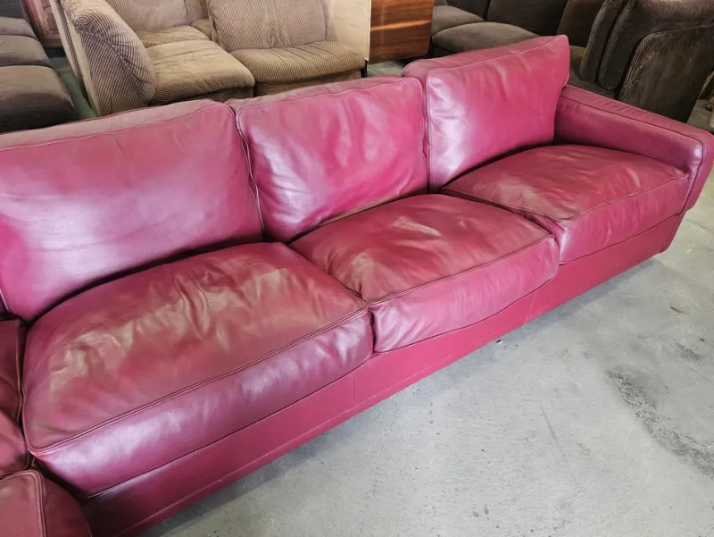 Pamono Modular Corner Sofa in Bordeaux Leather from Poltrona Frau, Italy, 1970s, Set of 3