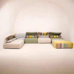Pamono Modular Immobile Journey Sofa Modules from Studio Roche Bobois X Kenzo, 1990s, Set of 6><noscript><img width=