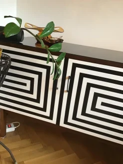 Best Pamono Modular Sideboard with Op Art Motif, 1970s, Set of 2