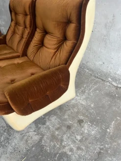 Sale Pamono Modular Sofa in Brown Velvet from Airborne, 1970s, Set of 4