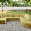 Pamono Modular Sofa in Olive Green Velvet by Laauser, 1970s, Set of 7> Couches & Sofas