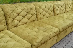 Pamono Modular Sofa in Olive Green Velvet by Laauser, 1970s, Set of 7><noscript><img width=