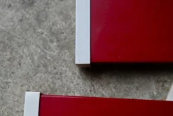 Best Pamono Modular Wall Shelf in Red and White, 1970s