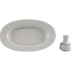 Pamono Modulation Salt Shaker & Dish in Porcelain by Tapio Wirkkala for Rosenthal, Set of 2> Salt & Pepper Shakers
