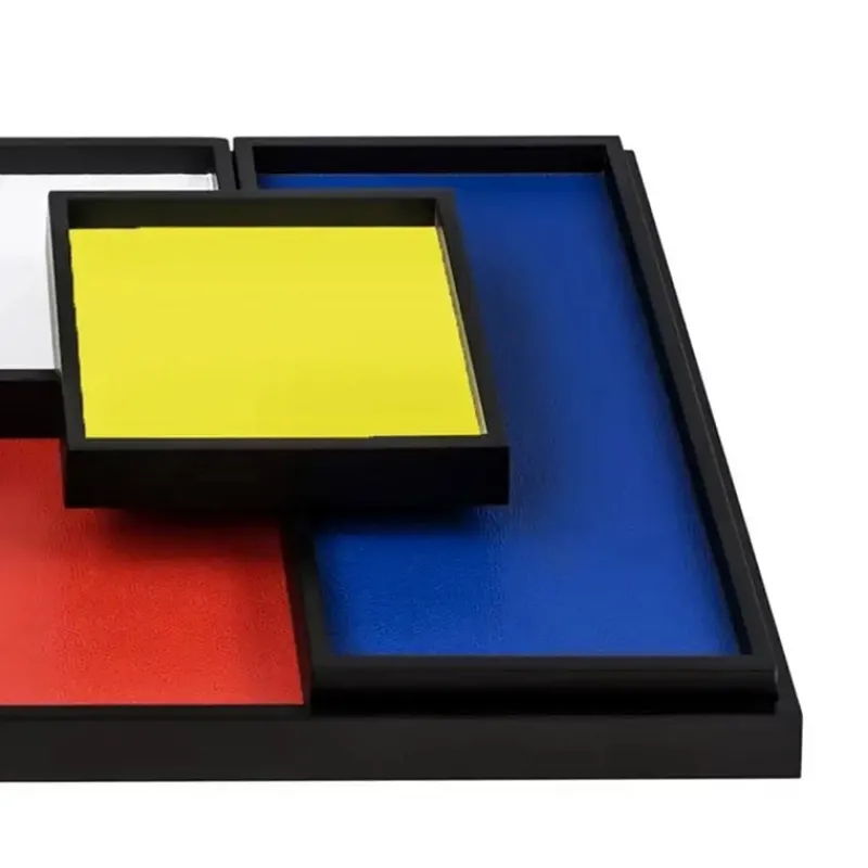 Pamono Mondrian Trays from Pacific Compagnie Collection, Set of 5> Decorative Objects