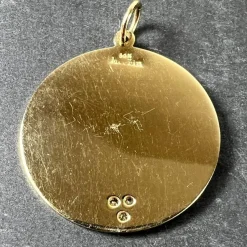 Pamono More Than Yesterday Diamond Heart 14k Yellow Gold Love Charm Pendant by Merrin, 1960s><noscript><img width=