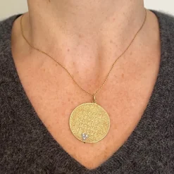 Pamono More Than Yesterday Diamond Heart 14k Yellow Gold Love Charm Pendant by Merrin, 1960s><noscript><img width=