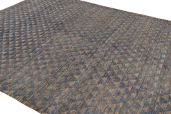 Pamono Moroccan Style Rug in Blue with Brown Geometric Patterns from R&K Principal Jahanshah Nazmiyal><noscript><img width=