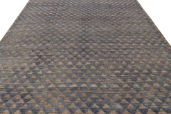 Pamono Moroccan Style Rug in Blue with Brown Geometric Patterns from R&K Principal Jahanshah Nazmiyal><noscript><img width=