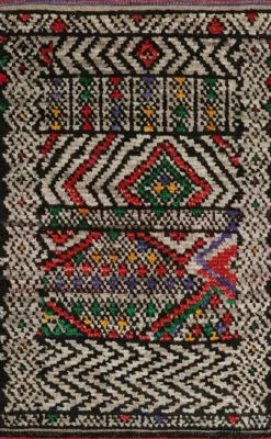 Pamono Moroccan Style Rug with Polychromatic Geometric Patterns from R&K Principal Jahanshah Nazmiyal> Carpets & Textiles|Carpets & Textiles