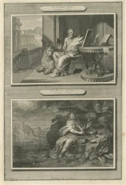 Pamono Mortier, Christian Wall Art Evangelists Luke and John, 1700, Paper> Prints & Multiples