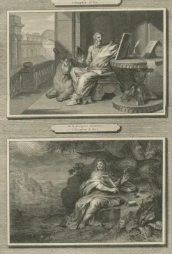 Pamono Mortier, Christian Wall Art Evangelists Luke and John, 1700, Paper><noscript><img width=