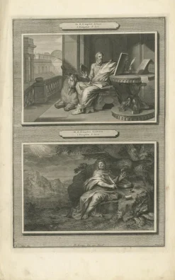 Pamono Mortier, Christian Wall Art Evangelists Luke and John, 1700, Paper><noscript><img width=