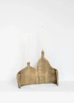 Pamono Motionless Light Double Candelabrum in Brass Resin by Atelier Ellery><noscript><img width=