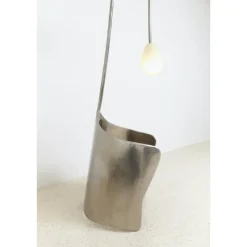 Pamono Moulin Floor Lamp in Brass and Hand-Blown Glass by Atelier Ellery><noscript><img width=