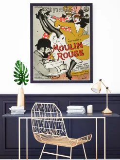 Sale Pamono Moulin Rouge Original Vintage Movie Poster by Maggi Baaring, Danish, 1955